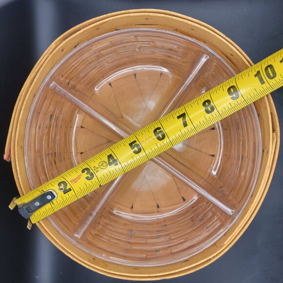 Longaberger 2000 Century Celebration Round Basket with divider 10"  red/green - Picture 3 of 9